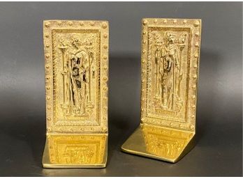 Vintage Brass Bookends, The Doors To The Library Of Congress, Virginia Metalcrafters