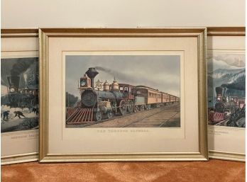 Three Vintage Currier & Ives Prints, Train Series
