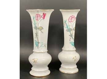 A Pretty Pair Of Tall Porcelain Vases, L&M