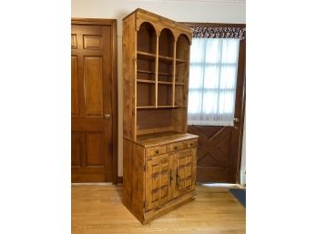 A Two-Piece Vintage Hutch Cabinet