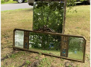 An Ornate Vintage Accent Mirror & A Plate Mirror