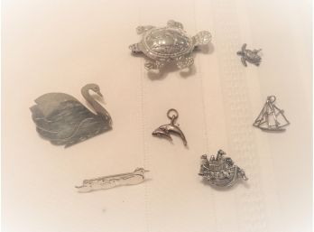 Collection Of  Sterling Silver Pins
