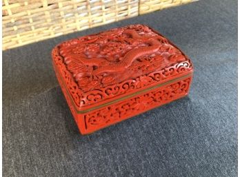 Red And Blue Dragon Trinket Box
