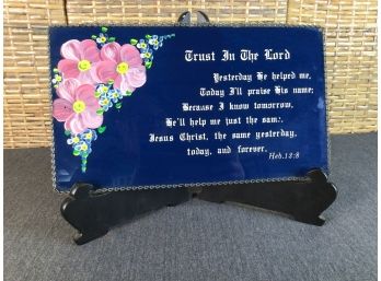 'trust In The Lord' Floral Painted Sign