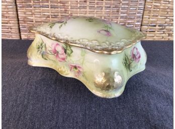 Hand Painted Nippon Floral Trinket Box