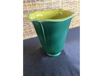 Green And Yellow Tuliped Vase