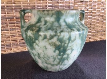 Green And White Marbling Pottery Jug