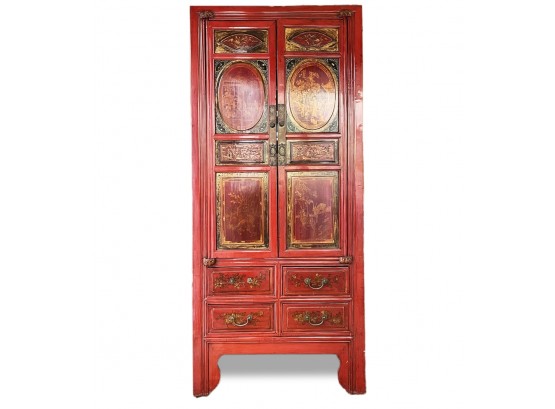 An Antique Hand Painted Japanese Cabinet