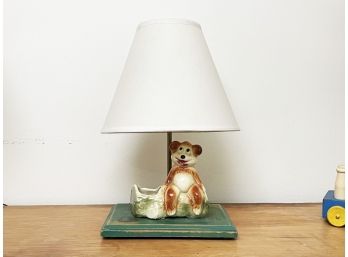 An Adorable Vintage Ceramic Bear Lamp