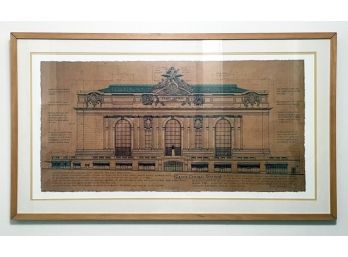 Framed Reproduction Architectural Drawings Of Grand Central Station