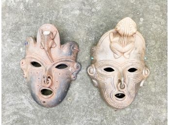 A Pair Of Vintage Columbian Masks