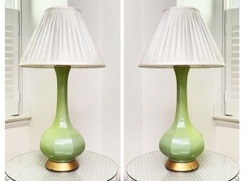 A Pair Of Elegant Modern Ceramic Lamps