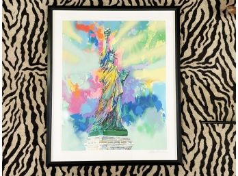 An Authentic, Pencil Signed LeRoy Neiman Print, Statue Of Liberty, Framed
