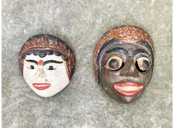 A Pair Of Antique Columbian Masks