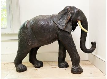 A Large Antique Southeast Asian Carved Wood Elephant