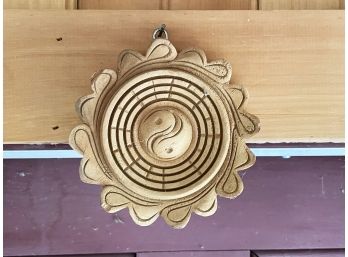 A Carved Wood Chinese Wood Ying Yang Symbol