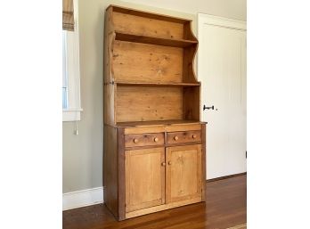 A Late 18th-Early 19th Century Primitive Pine Cupboard