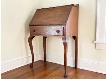 An Antique Oak Chippendale Secretary Desk