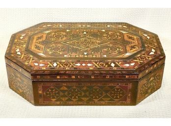 Larger Antique Inlay Wood Table Box