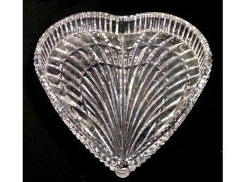 Large Signed Warterford Crystal Heart Shaped Tray Dish
