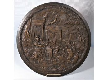 Neoclassical Cast Bronze Plaque Hans Jakob Bayr 'Allegory Of Arts And Sciences'