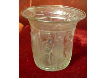 Art Deco Frosted Camphor Glass Vase French W Neoclassical Nudes