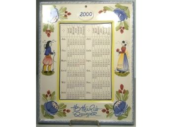 Henriot Quimper French 2000 Y2K Plaque Calendar Limited Edition