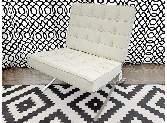 White Leather Barcelona Chair
