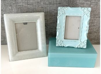 Turquoise Trinket Box & Picture Frames