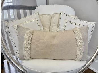 Five Off White And Ivory Decor Pillows
