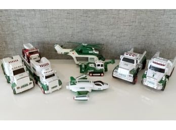Eight Collectible Hess Trucks