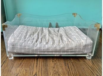 Lucite And Brass Pet Bed