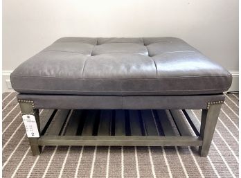 Leather Gray Ottoman Or Coffee Table