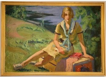 Carl T. Linden, Barbara Groves 1920, Oil On Canvas, Unsigned