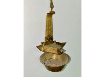 French Brass Antique Oil Lamp, Circa 1900