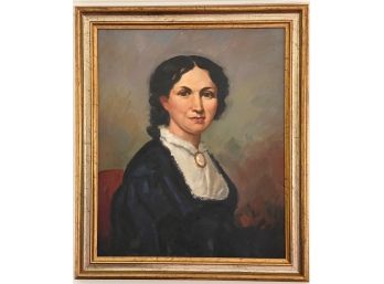Carl Linden, Oil On Canvas, Female Portrait, Framed
