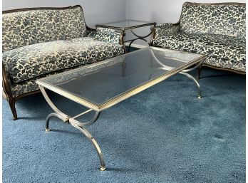 Mid-Century Brass And Glass Coffee Table
