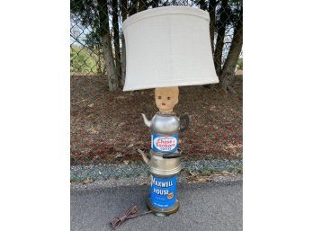 Creepy Baby Doll Head Lamp Tea Pot Lamp Coffee Can Lamp 33in Tall