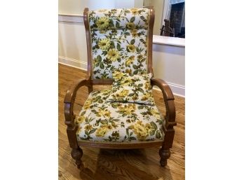 Attractive Oak Upholstered Chair