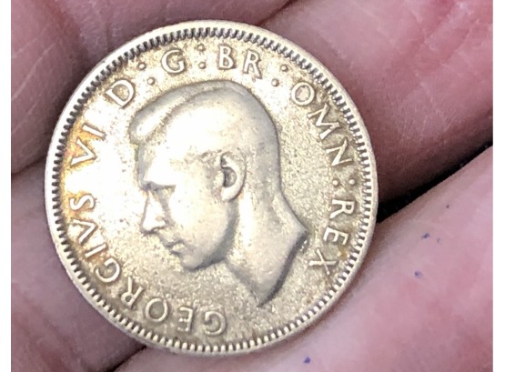 Coin Collectors ~ .500 Silver 1941 George VI 1 Shilling ~ Frick Estate Provenance {World Coin A-25}