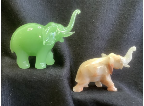 Pair Of Stone Elephant Sculptures