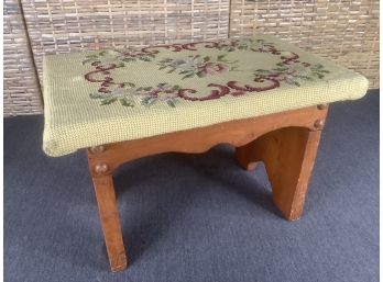 Floral Cushioned Wooden Stool