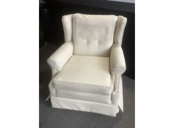 White Cushioned Arm Chair