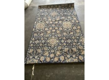 Blue And Tan Floral Rug