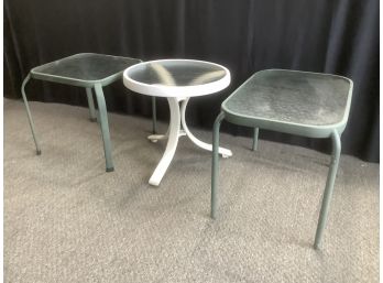Patio Side Tables Lot Of 3