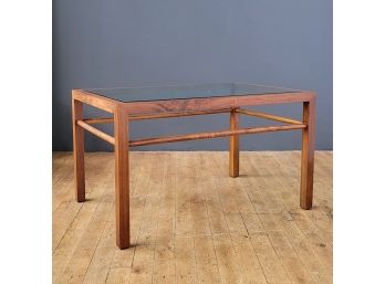 Large Mid Century Teak And Glass Console Table