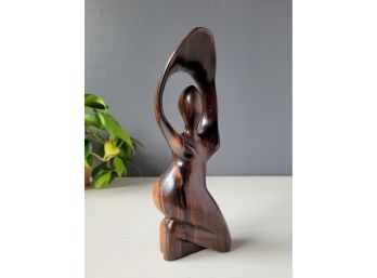 Rosewood Modernist Carved Figural Nude