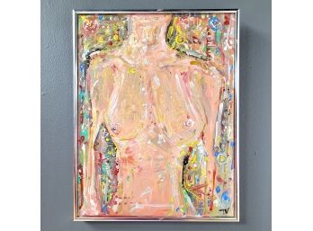 Jeremy Verrel Abstract Figural Nude Oil On Canvas