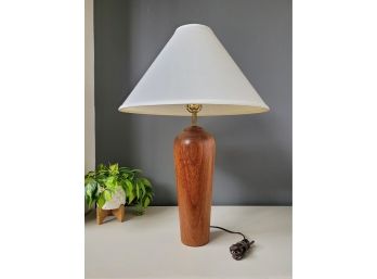 Tall 70s Danish Solid Teak Table Lamp