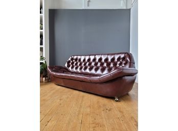 Circa 70s Naugahyde Gondola Style Sofa